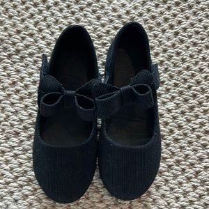 Toddler Girl Zara Black Bow Mary Jane Flats size 28